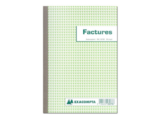 1 Manifold autocopiant Factures mention TVA 21x14,8cm Foliotage 50/2