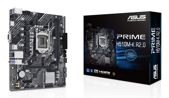 ASUS H510M-K R2.0 - Carte-mère - micro ATX - Socket LGA1200 - H470 Chipset - USB 3.2 Gen 1 - Gigabit LAN - carte graphique embarquée (unité centrale requise) - audio HD (8 canaux)