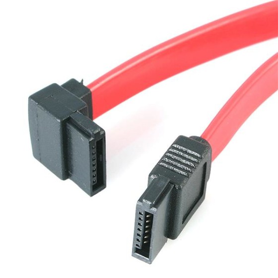 StarTech.com Câble SATA à angle gauche de 30 cm - Cordon Serial ATA coudé - Câble SATA - Serial ATA 150/300/600 - SATA (R) pour SATA (R) - 30 cm - connecteur à angle gauche - rouge - pour P/N: CFAST2SAT25, USB2SATAIDE, USB3SSATAIDE