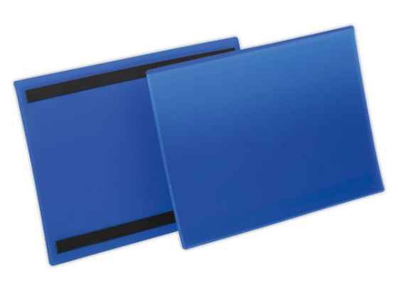 1 Carton de 50 Pochettes logistiques magnétiques A4 paysage bleu foncé