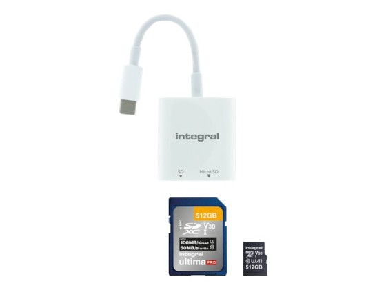 Integral - Lecteur de carte (microSD, microSDHC, microSDXC, SD, SDHC, SDXC, TransFlash) - USB-C 3.0