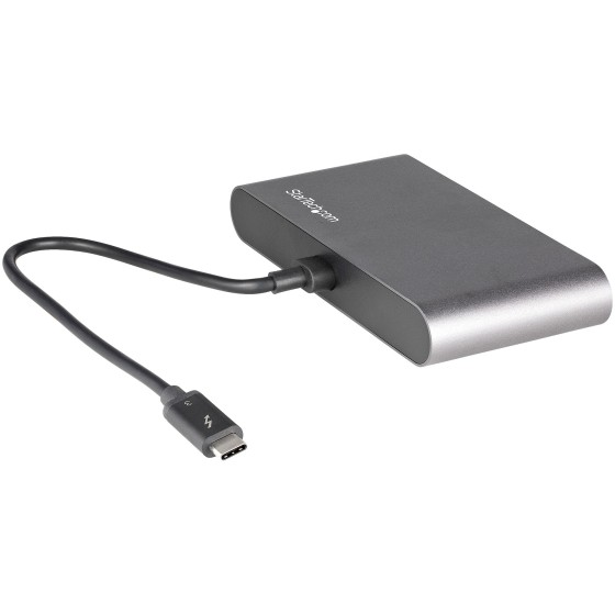 StarTech.com Mini Dock Thunderbolt 3 - Station d'Accueil TB3 à Double Écran - DisplayPort 4K 60Hz - 1x USB-A (3.2) & GbE - Câble 28cm - Adaptateur Multiport pour PC Portable - Mac/Windows (TB3DKM2DPL) - Station d'accueil - Thunderbolt 3 - 2 x DP - 1GbE