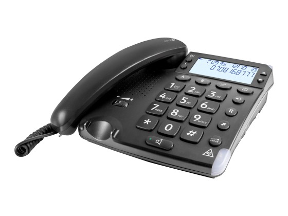 DORO Magna 4000 - Téléphone filaire avec ID d'appelant/appel en instance - noir