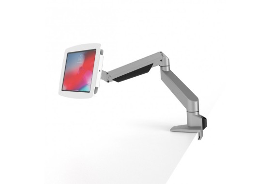 Compulocks iPad 10.2" Bras telescopique articulé argenté avec boîtier Space - Kit de montage (bras articulé, enceinte) - bras réglable - pour tablette - verrouillable - aluminium de haute qualité - blanc - Taille d'écran : 10.2" - pour Apple 10.2-inch iPa