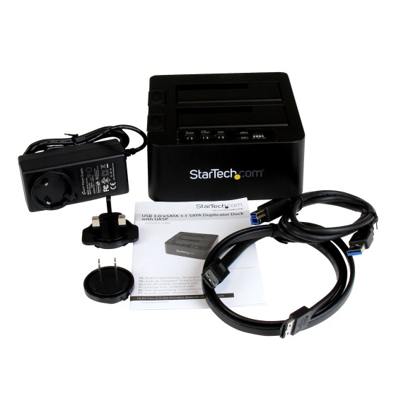 StarTech.com Duplicateur de Disque Dur 2 Baies, Cloneur HDD/SSD Autonome - Contrôleur de stockage - 2.5", 3.5" - SATA 6Gb/s - USB 3.0 - noir - pour P/N: SVA12M5NA