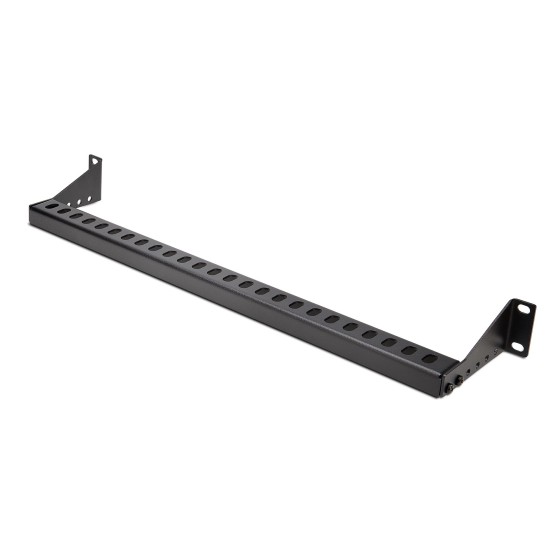 StarTech.com 1U Rack Mountable Cable Lacing Bar w/Adjustable Depth, Cable Support Guide For Organized 19" Racks/Cabinets, Horizontal Cable Guide For Patch Panels/Switches/PDUs - Barres de guidage pour câbles en rack (horizontal) - noir - 1U - 19"