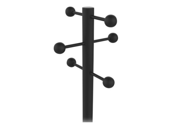 1 Portemanteau ACCES 6 patères -  blanc / hêtre