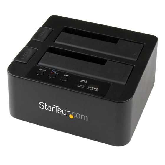 StarTech.com Duplicateur de Disque Dur 2 Baies, Cloneur HDD/SSD Autonome - Contrôleur de stockage - 2.5", 3.5" - SATA 6Gb/s - USB 3.0 - noir - pour P/N: SVA12M5NA