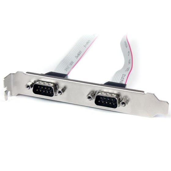 StarTech.com Support de port série DB9 16 pouces à 2 ports vers en-tête 10 broches - Panneau série - DB-9 (M) pour IDC 10 broches (F) - 40.64 cm - gris