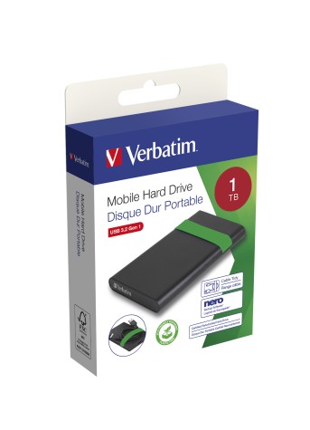 Verbatim 53112 disque dur externe 1 To 5400 tr/min 2.5" USB Type-B 3.2 Gen 1 (3.1 Gen 1) Noir