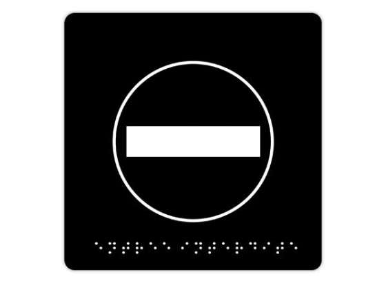 1 Plaque de signalisation "Entrée interdite" en Braille  PAVO