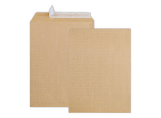 1 Boite de 250 Pochettes kraft brun armé bande bande siliconée 275x365 mm 120g