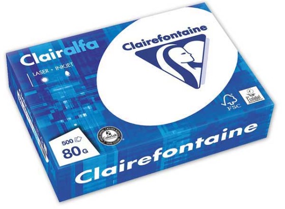 1 Ramette de 500 feuilles papier blanc CLAIREFONTAINE Clairalfa A5 80