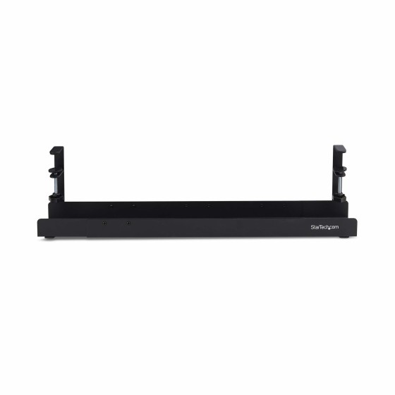 StarTech.com Goulotte Passe Câble Bureau, Organiseur de Câbles Ajustable en Longueur, Installation à Pinces, Aucun Perçage Nécessaire, Support Multiprise, Noir