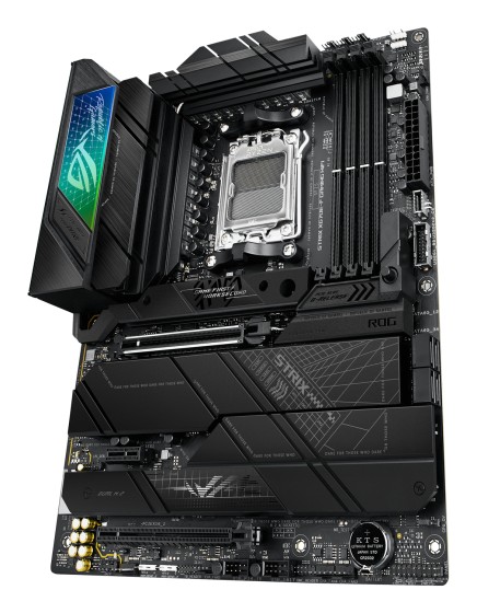 ASUS ROG Strix X670E-F Gaming WiFi - Carte-mère - ATX - Socket AM5 - AMD X670E Chipset - USB-C 3.2 Gen 2x2, USB 3.2 Gen 1, USB-C 3.2 Gen2, USB 3.2 Gen 2 - 2.5 Gigabit LAN, Wi-Fi 6, Bluetooth - carte graphique embarquée (unité centrale requise) - audio HD