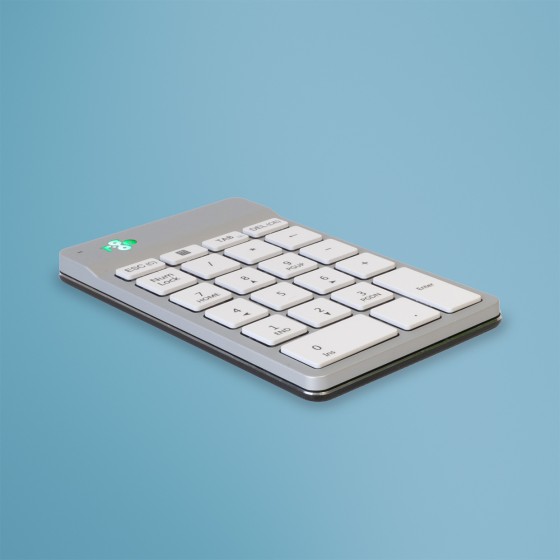 R-Go Tools Clavier R-Go Numpad Break, clavier numérique ergonomique avec logiciel de pause, bluetooth, blanc