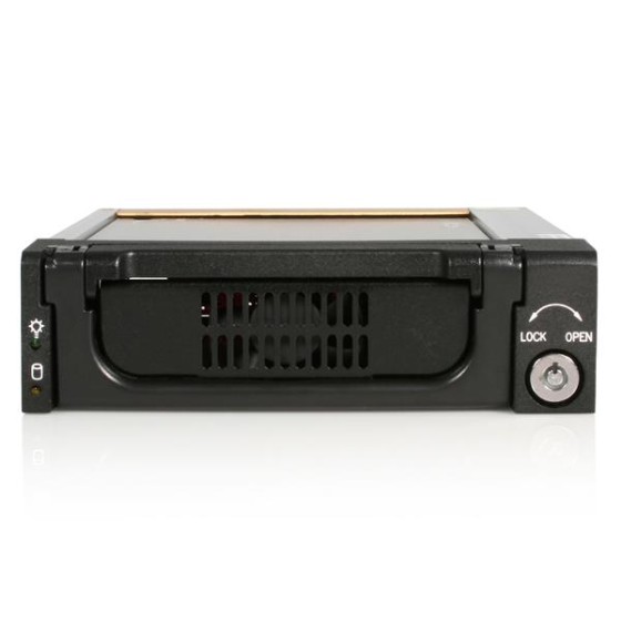 StarTech.com Rack amovible robuste en aluminium 5,25" avec ventilateur pour disque dur SATA 3,5" - Tiroir HDD 3,5 pouces - Rack de stockage mobile - 3.5" - noir