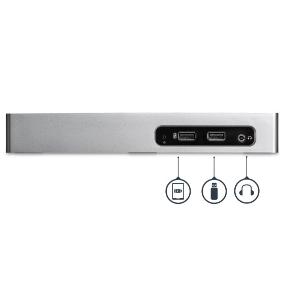 StarTech.com Station d'accueil USB 3.0 double affichage pour PC portable - Réplicateur de port - USB 3.0, GbE, HDMI et DVI / VGA (DK30ADD) - Station d'accueil - USB - DVI, HDMI - 1GbE - pour P/N: DK30A2DH, SVA20N2NEUA
