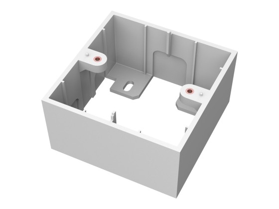 Boîtier de surface simple UK - boîtier de surface standard (pattress) 86 x 86 x 45 mm - plastique - blanc