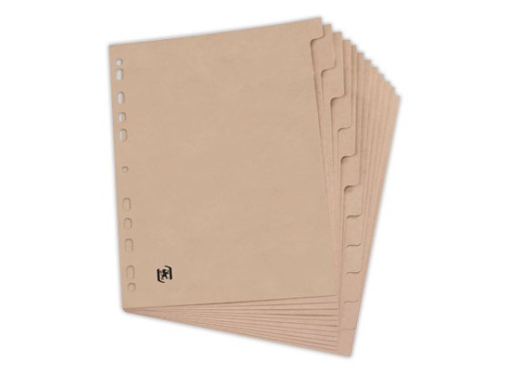 1 Le jeu d'intercalaires Touareg 12 onglets - carte recyclée