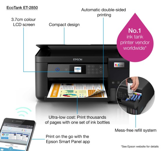 EPSON ET-2850 EcoTank color MFP 3in1 33ppm mono 15ppm color