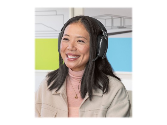 LOGITECH Zone Vibe Wireless Headset full size Bluetooth wireless USB-C via Bluetooth adapter graphite Certified for Microsoft Teams