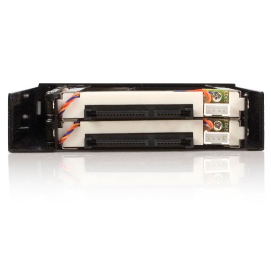 StarTech.com Rack amovible 3.5" sans tiroir pour 2 disques durs 2.5" - Face arrière 3.5 pouces - Echangeable à chaud - Hot swap - Adaptateur pour baie de stockage - noir