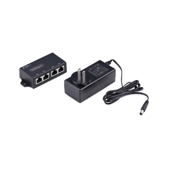 StarTech.com 2-Port Gigabit PoE+ Injector, PoE/PoE+ (802.3af/802.3at) 30W - Injecteur de puissance - non géré en ligne - DC 48 - 52 V - 30 Watt - connecteurs de sortie : 2 - noir