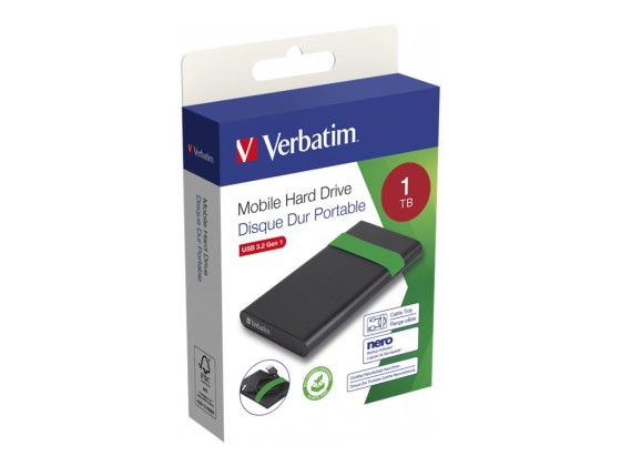 Verbatim 53112 disque dur externe 1 To 5400 tr/min 2.5" USB Type-B 3.2 Gen 1 (3.1 Gen 1) Noir
