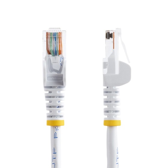 StarTech.com Câble réseau Cat5e UTP sans crochet de 1 m - Cordon Ethernet RJ45 anti-accroc - Câble patch Mâle / Mâle - Cordon de raccordement - RJ-45 (M) pour RJ-45 (M) - 1 m - UTP - CAT 5e - colonne montante, sans crochet - blanc