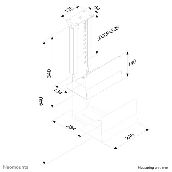 NEOMOUNTS CPU-D200SILVER Support pour ordinateur - max 30 kg - universel