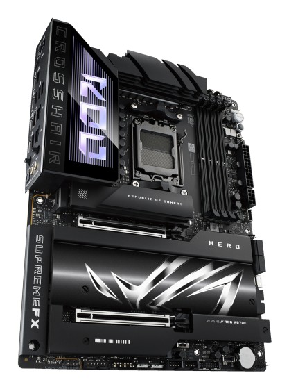 ASUS ROG CROSSHAIR X870E HERO - Carte-mère - ATX - Socket AM5 - AMD X870E Chipset - USB4, USB 3.2 Gen 2, USB-C 3.2 Gen2, USB 3.2 Gen 1, USB-C 3.2 Gen 2x2 - Wi-Fi 7, Bluetooth, 5 Gigabit Ethernet - carte graphique embarquée (unité centrale requise) - audio