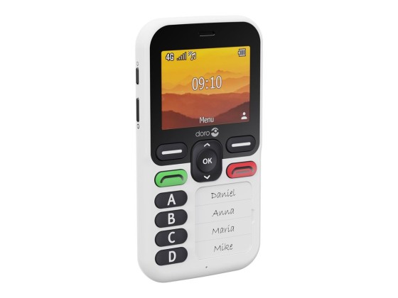 DORO Leva X10 - 4G téléphone de service - RAM 64 Mo / Mémoire interne 128 Mo - microSD slot - 320 x 240 pixels (60 Hz) - blanc et noir