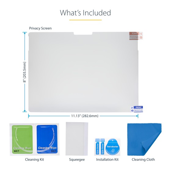 StarTech.com Filtre de Confidentialité à 4 Directions pour Surface Pro 8/9/X 13 pouces, pour Portrait/Paysage, Écran de Protection Surface, +/- 30 Degrés de Vue, Filtre Anti Lumière Bleue (51 %), Anti-Reflet
