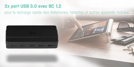 I-TEC USB 3.0 Advance Charging HUB 7 with power adapter 7xUSB Chargingport. For Tablets Notebooks Ultrabooks PC