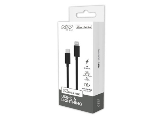 1 Câble USB-C Lightning 1m Noir