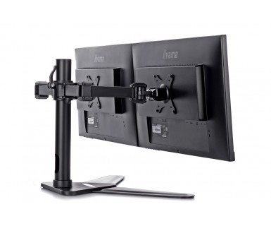 Iiyama DS1002D-B1 - Pied - bras réglable - pour 2 moniteurs - noir - Taille d'écran : 10"-30" - support pour ordinateur de bureau - pour ProLite E2783QSU-B1, XU2495WSU-B1, XUB2495WSU-B1