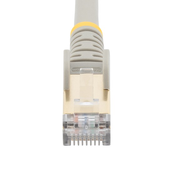StarTech.com 5m CAT6A Ethernet Cable, 10 Gigabit Shielded Snagless RJ45 100W PoE Patch Cord, CAT 6A 10GbE STP Network Cable w/Strain Relief, Grey, Fluke Tested/UL Certified Wiring/TIA - Category 6A - 26AWG (6ASPAT5MGR) - Cordon de raccordement - RJ-45 (M)