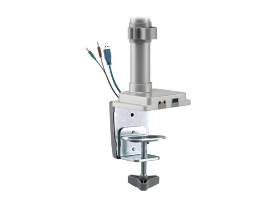 EATON TRIPPLITE Dual-Display Flex-Arm Mount for 13p to 34p Monitors - Clamp or Grommet USB Audio Ports
