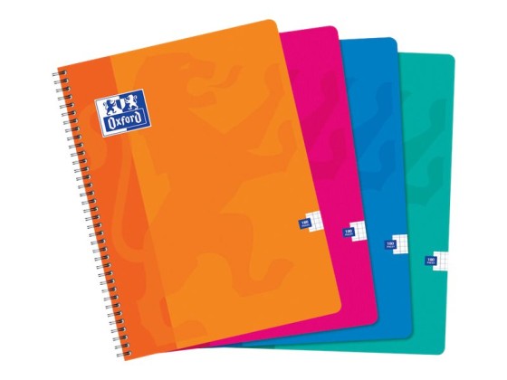 1 Cahier spirale OXFORD Essentials, 24x32 cm, 5x5 180 pages