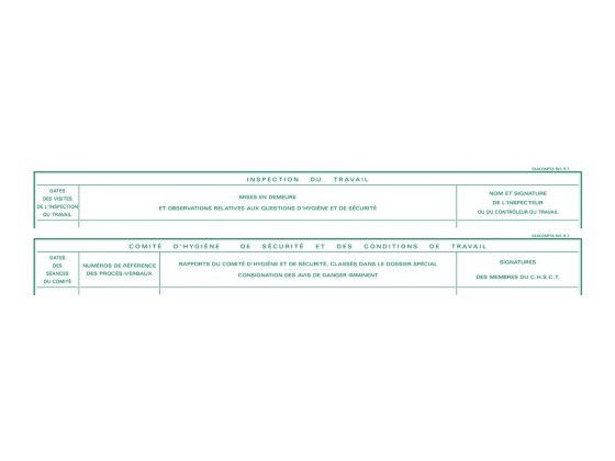 1 Piqûre inspection du travail et du C.S.E. - 24x32 cm - 16 pages