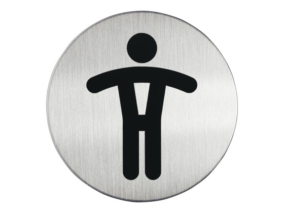 1 Plaque de signalisation ronde "Toilettes hommes"