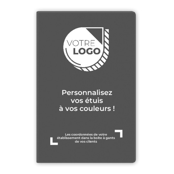 ETUIS CARTE GRISE TRIO GOMME 3 VOLETS - PERSONNALISATION RECTO