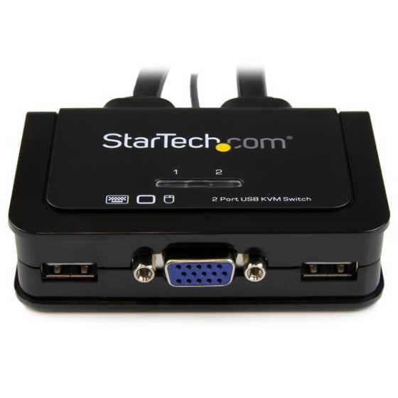 StarTech.com Switch KVM USB VGA à 2 ports - Commutateur écran clavier souris alimenté par USB avec câbles KVM et commutateur à distance - Commutateur KVM - 2 x KVM port(s) - 1 utilisateur local - de bureau