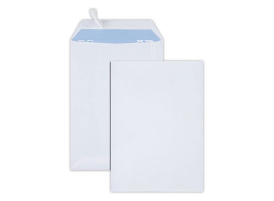 1 Boite de 500 Pochettes blanches bande siliconée 162x229 mm sans fenêtre 90g eco