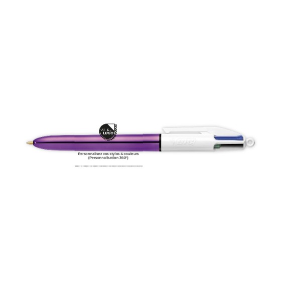 STYLO BIC 4 COULEURS SHINE