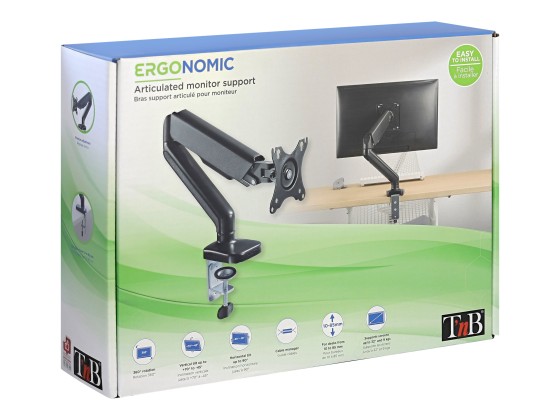 1 Bras porte-écran simple articulé Ergo Line Noir