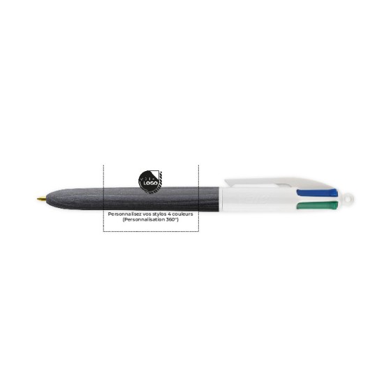 STYLO BIC 4 COULEURS BOIS