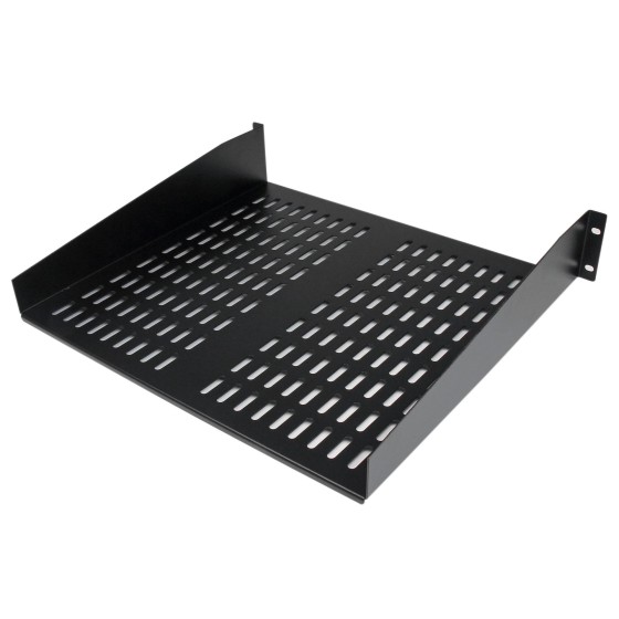 StarTech.com Étagère 16" 2U cantilever ventilée universelle pour rack de server 19" - Noir (CABSHELFV) - Étagère pour rack - noir - 2U - 19" - pour P/N: RK12OD2, RK2537BKM, RK3236BKF, RK4236BKB, RK4242BK24, RK4242BK30, RKQMCAB12V2