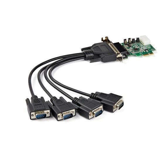 StarTech.com Carte série PCI Express RS232 à 4 ports - Adaptateur - Adaptateur série - PCIe profil bas - RS-232 x 4